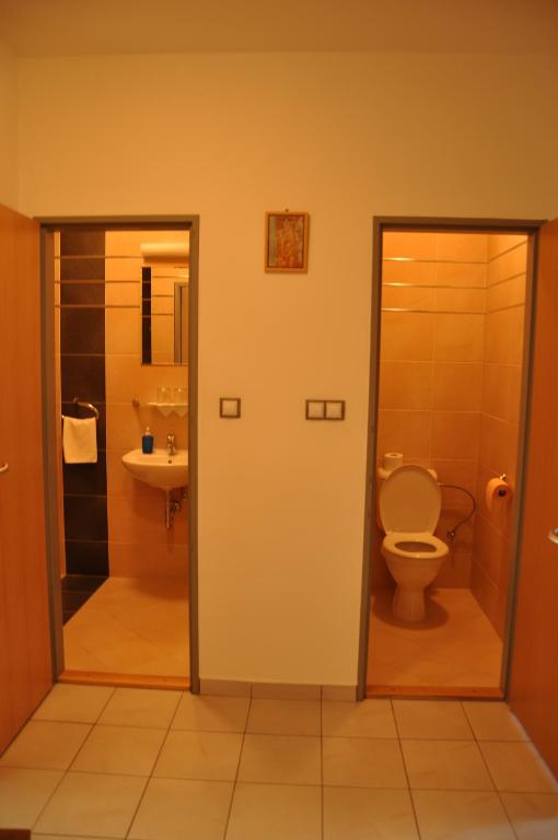 A bathroom at Hotel Lions Plzen