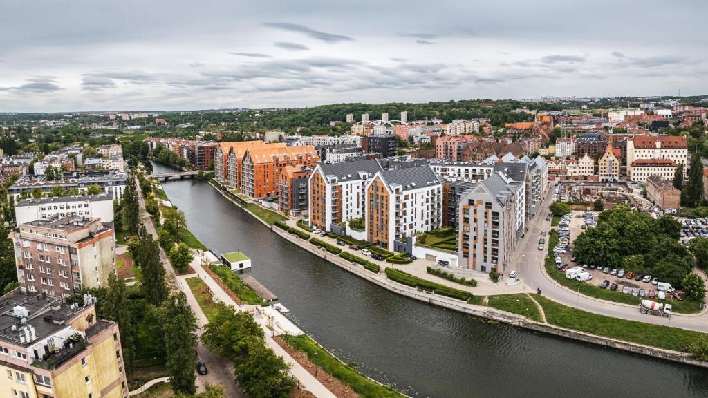 Výhľad na mesto Gdansk alebo výhľad na mesto priamo z apartmánu