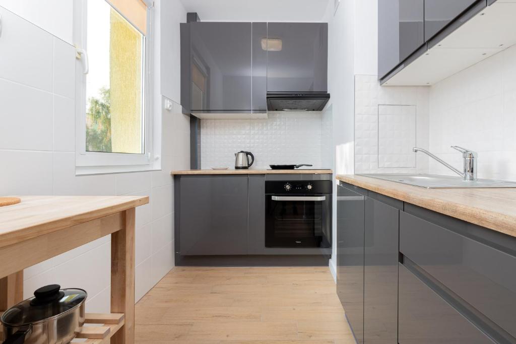 Kuchyňa alebo kuchynka v ubytovaní Seaside & Park Apartments Gdańsk by Noclegi Renters