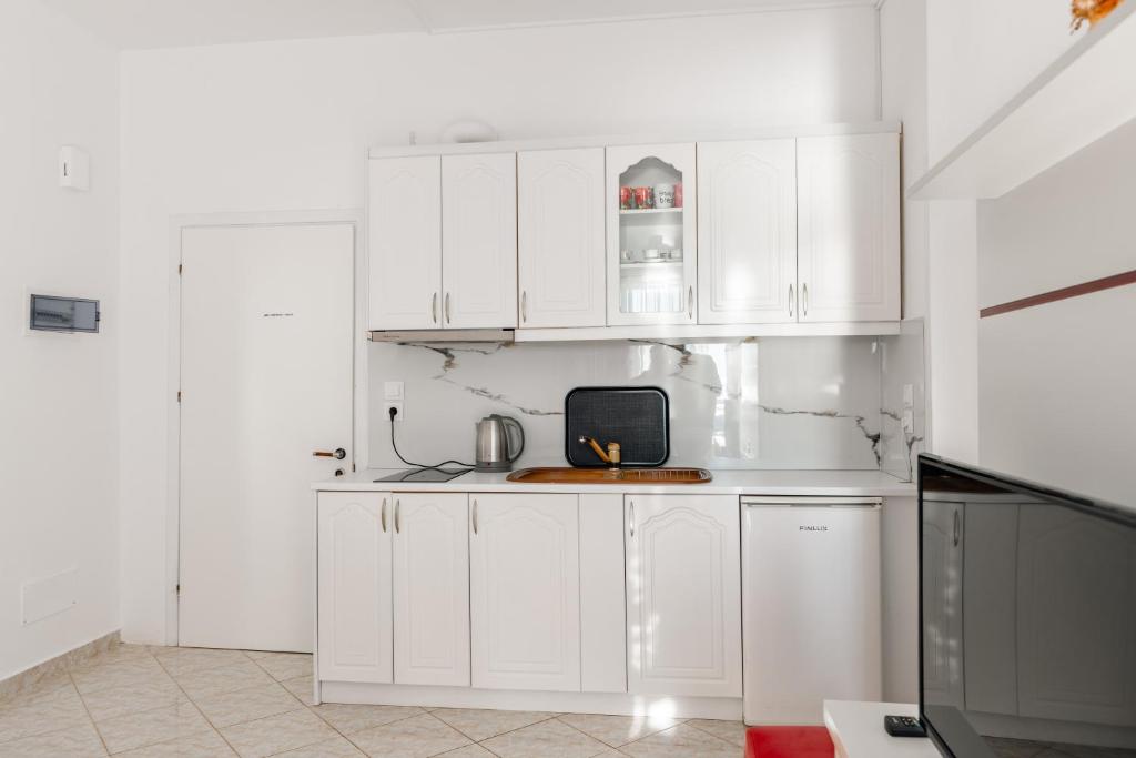 Kuchyň nebo kuchyňský kout v ubytování Eleni Guest House