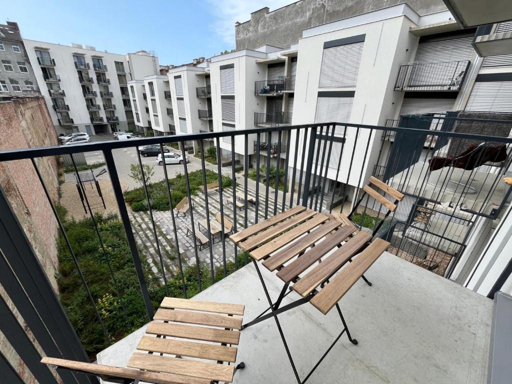 Balkón nebo terasa v ubytování Bella Apartments Brno