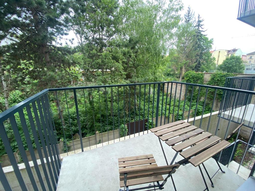 Balkón nebo terasa v ubytování Bella Apartments Brno