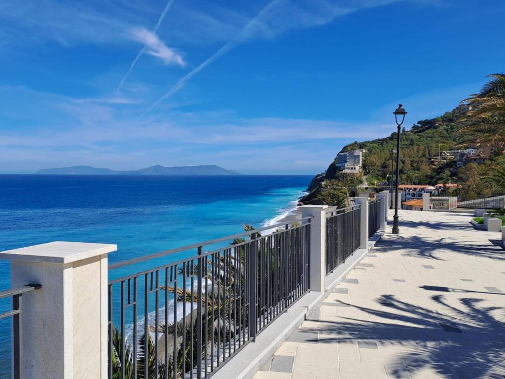 a balcony with a view of the ocean at Medoro Gioiosa 2 in Gioiosa Marea