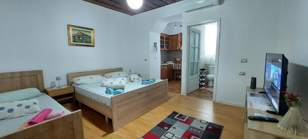 TV a/nebo společenská místnost v ubytování Guest House Flowers