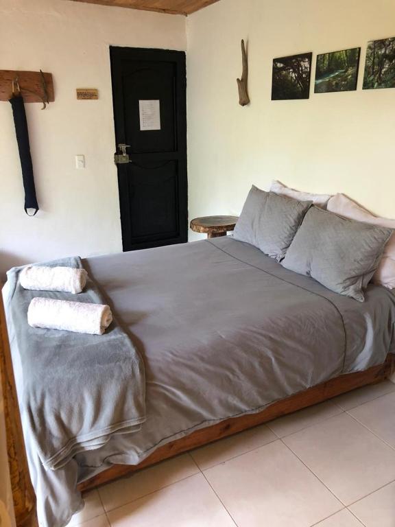 Postel nebo postele na pokoji v ubytování Habitación Las Bromelias, Pijao, Finca Flora del Rio