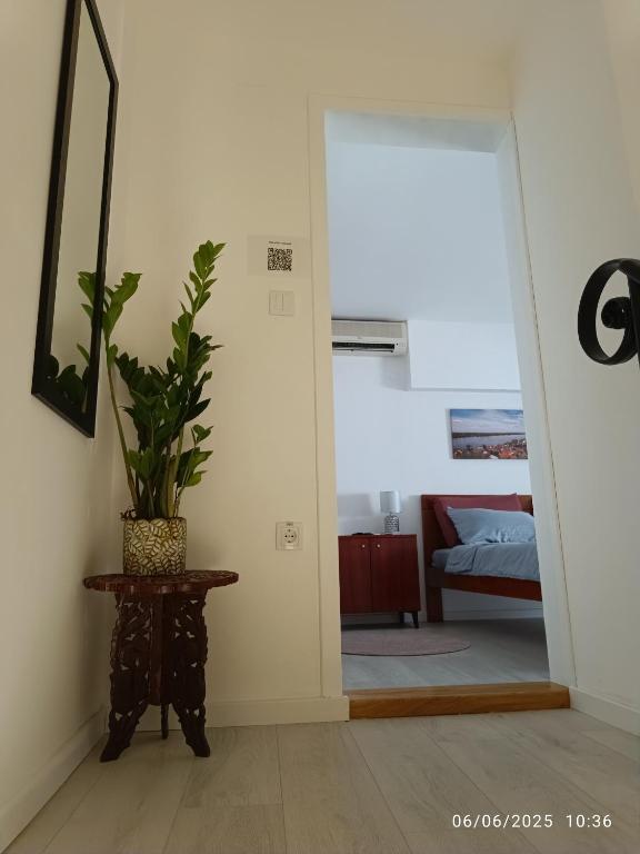 Postel nebo postele na pokoji v ubytování Zemun Central