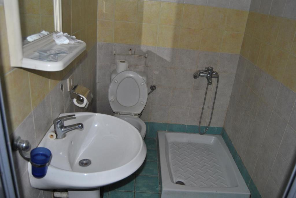 Koupelna v ubytování Hotel Republika
