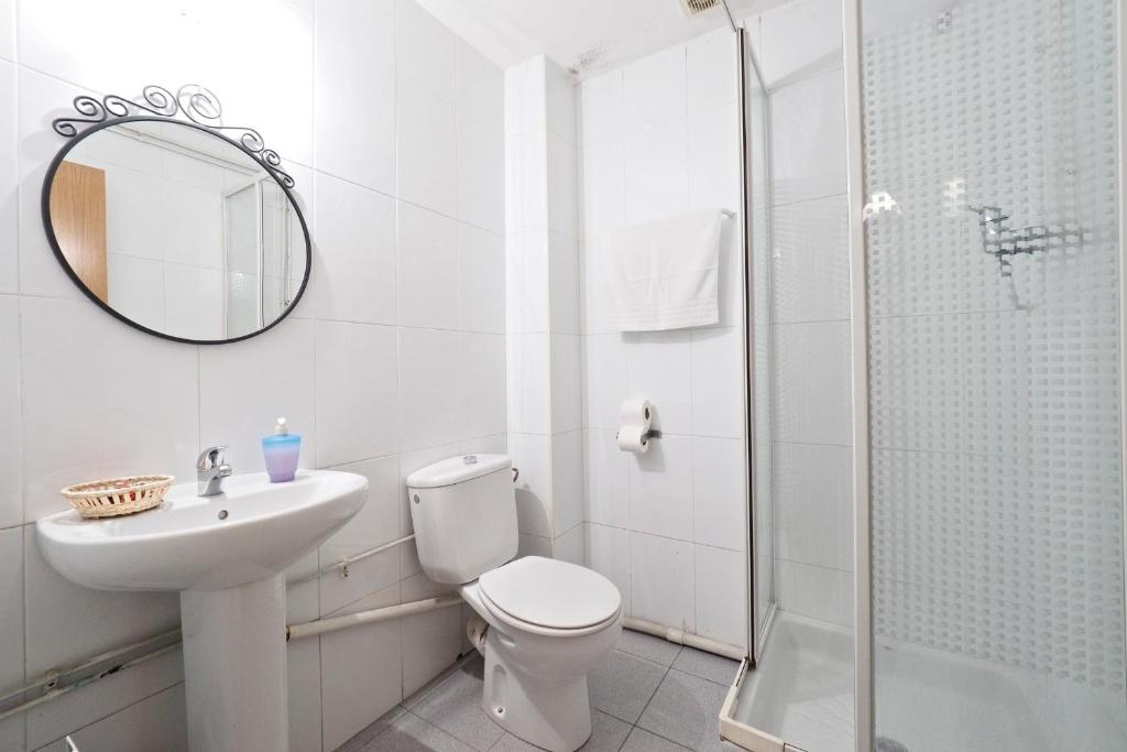 Koupelna v ubytování Hostal Elkano