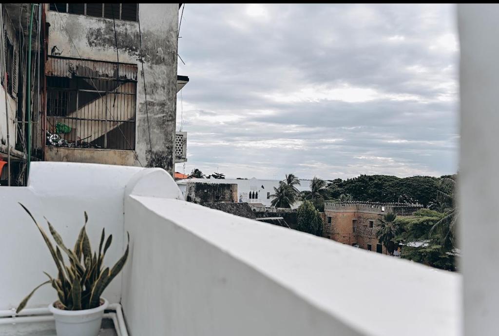 a view from the balcony of a building at Vivi Cafe B&B in Zanzibar City