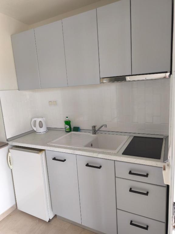 Kuchyň nebo kuchyňský kout v ubytování Kiparissis Apartments