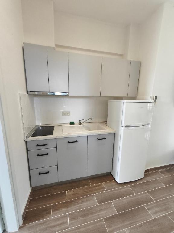 Kuchyň nebo kuchyňský kout v ubytování Kiparissis Apartments