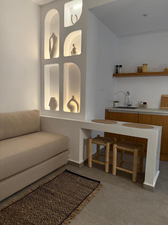 Posezení v ubytování Panorama Rooms