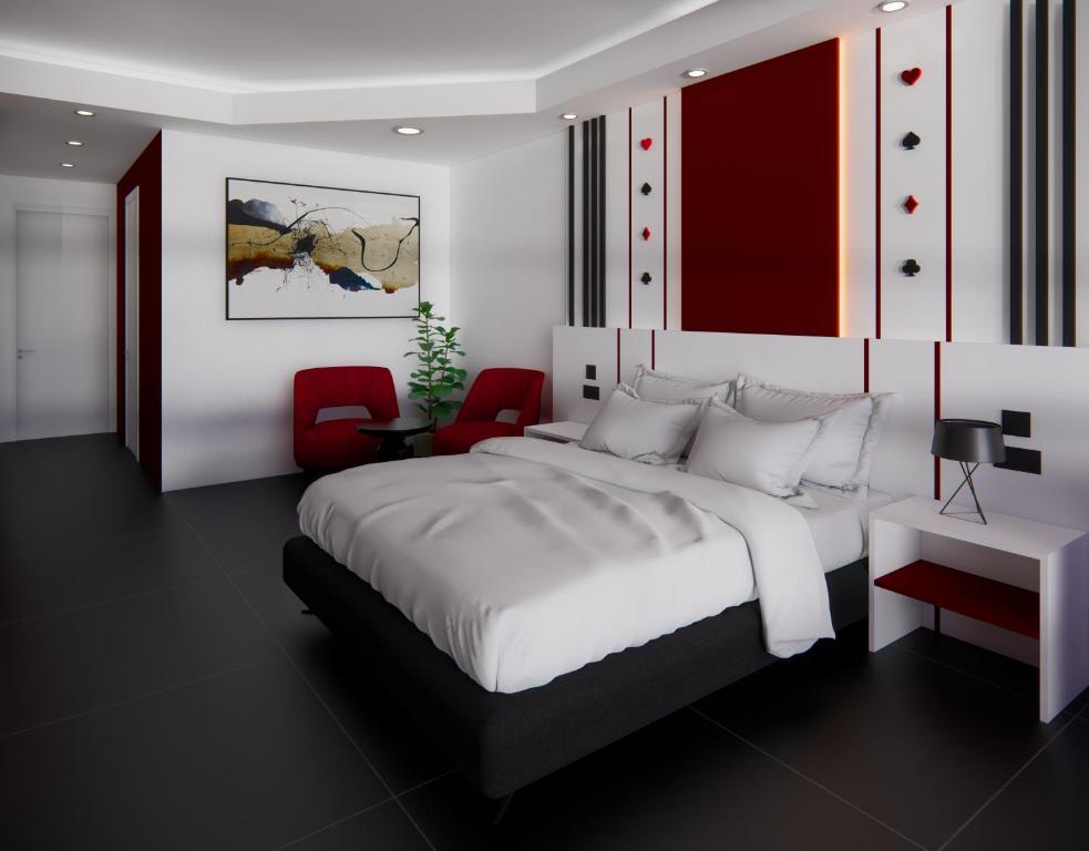 Postel nebo postele na pokoji v ubytování Vegas Resort