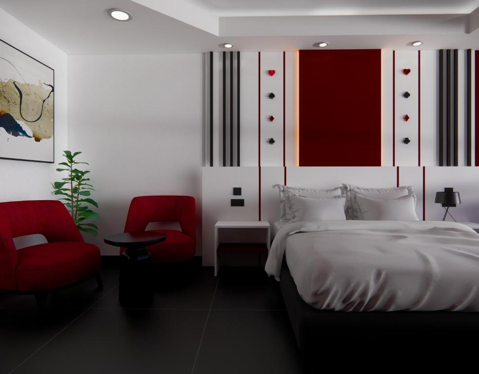 Postel nebo postele na pokoji v ubytování Vegas Resort