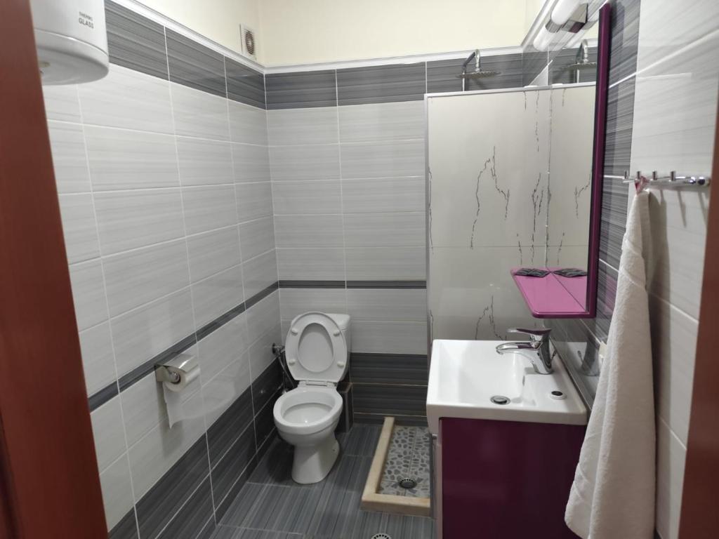 Koupelna v ubytování Hotel Theo