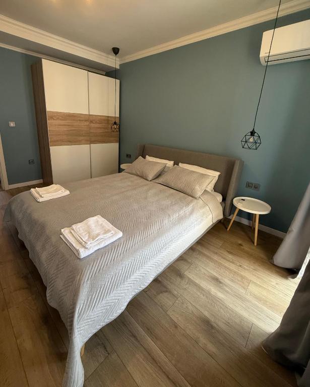 Postel nebo postele na pokoji v ubytování Chernomorets Apartment