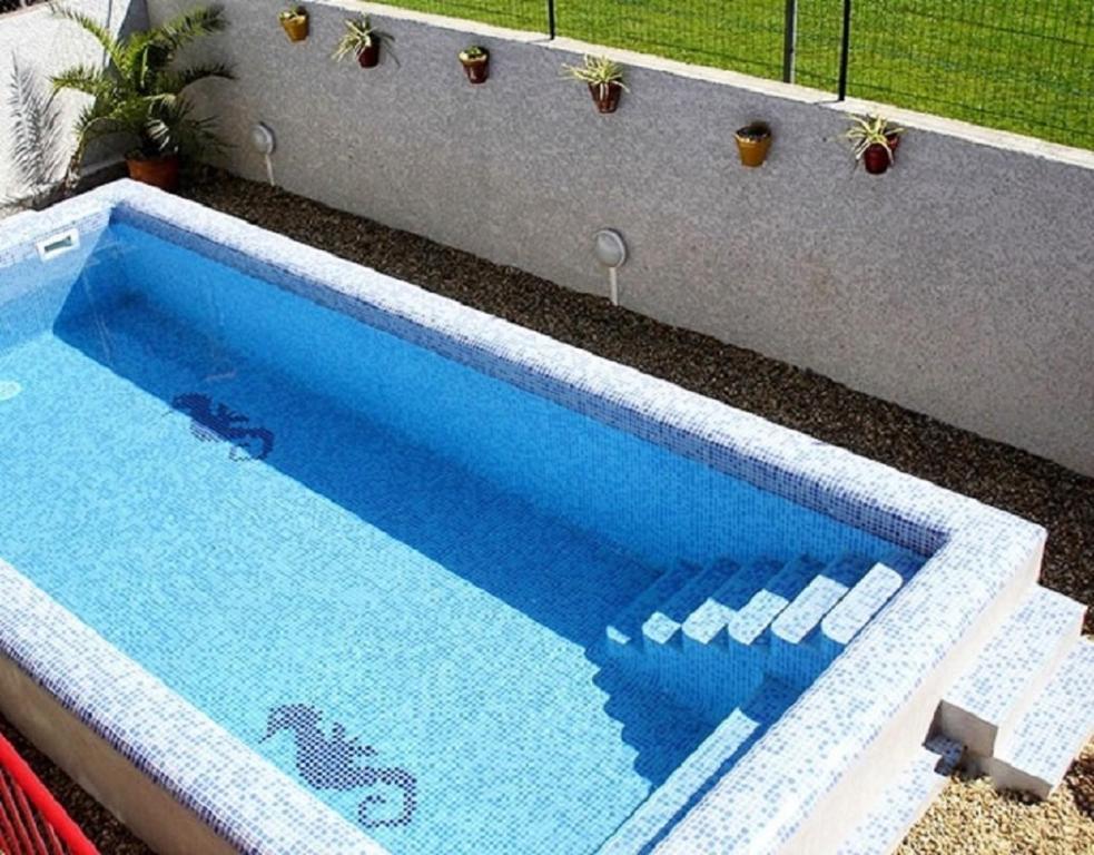 une piscine au milieu d'une cour dans l'établissement Villa Orane, à Argelès-sur-Mer