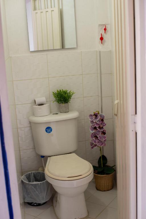Koupelna v ubytování Antigua Hostal