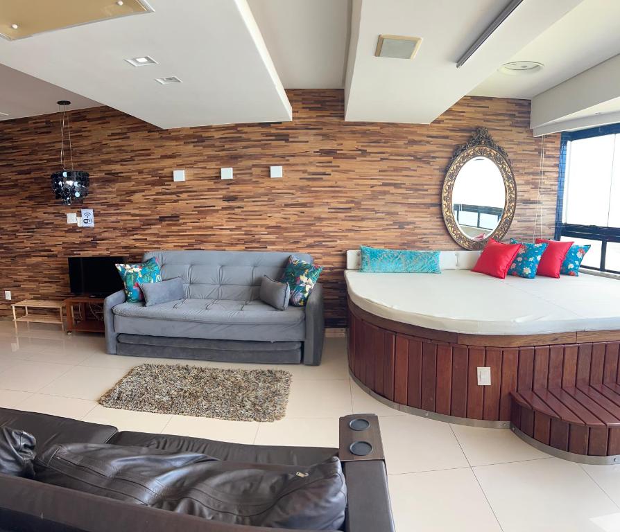 Posezení v ubytování Luxuoso Apart-hotel Beira-mar