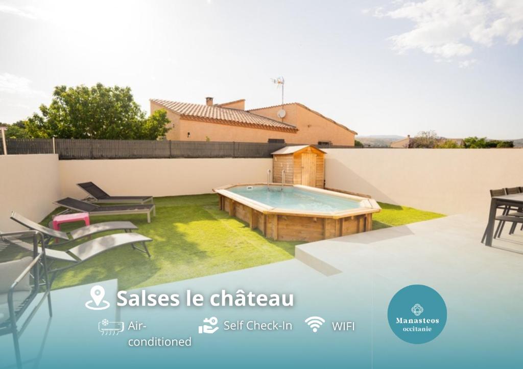 Πισίνα στο ή κοντά στο La Blanche de Salses 15 min Beach Pool AK