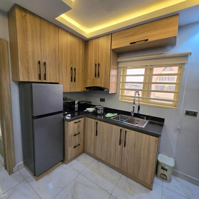 Kuchyň nebo kuchyňský kout v ubytování Appealing Apartment