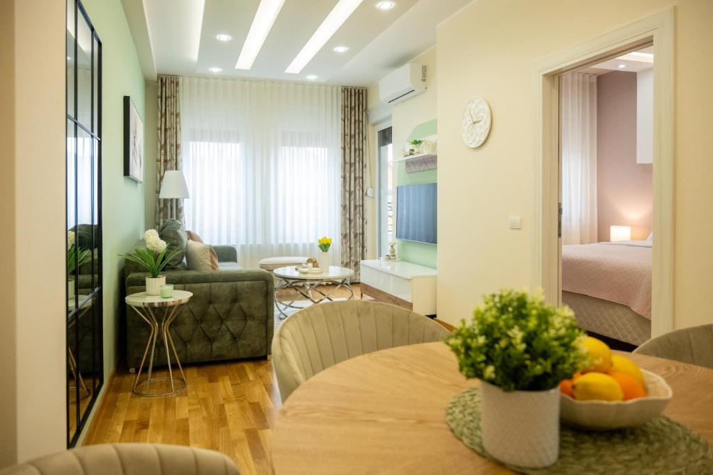 Posezení v ubytování Cherry Lux Apartments