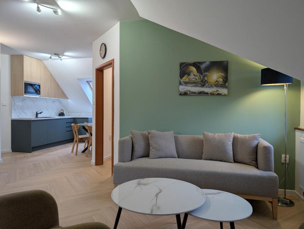 Posezení v ubytování Apartmany u Denyho
