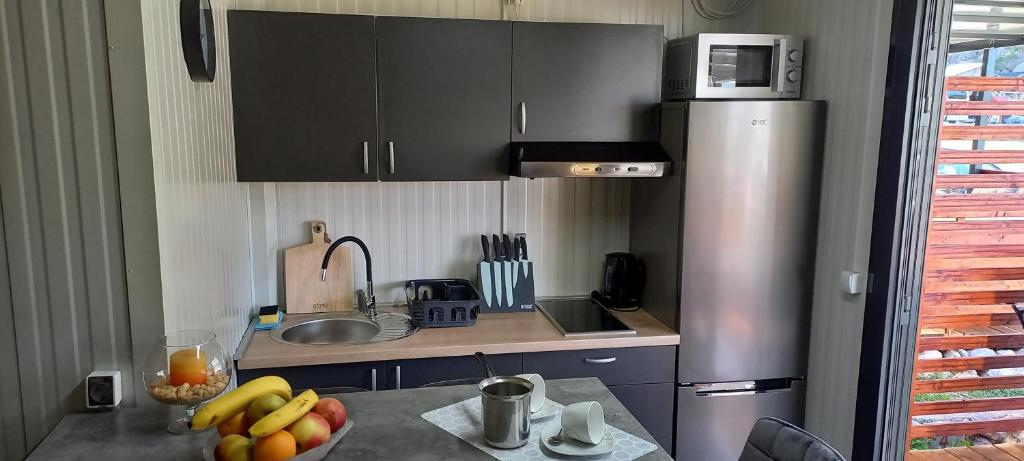 Kuchyň nebo kuchyňský kout v ubytování Mobile home Amfora