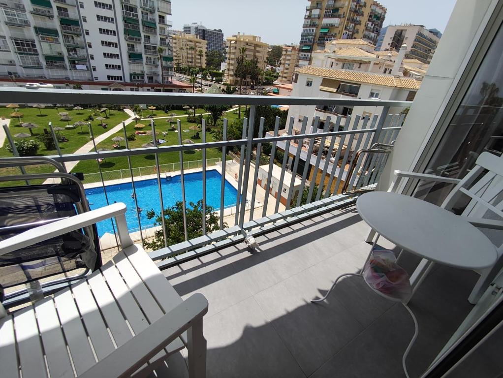 Balkón alebo terasa v ubytovaní M1 403 Frontal al Mar Vistas Terraza y Wifi