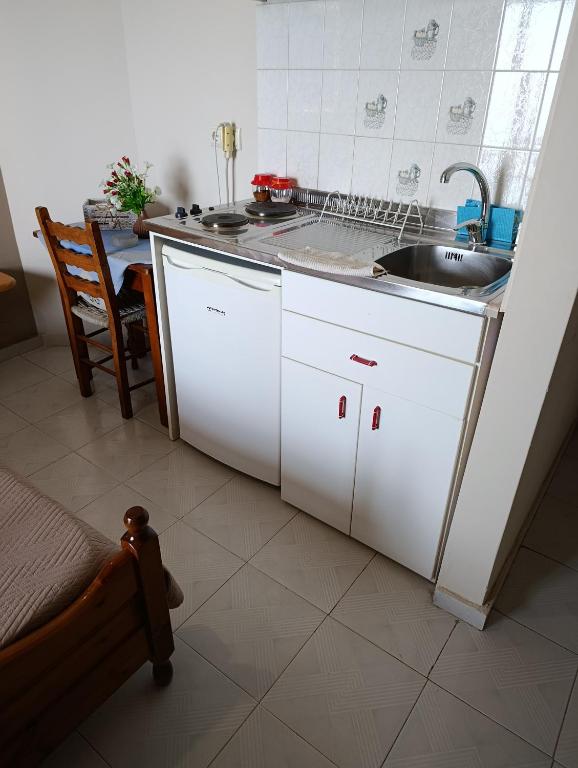 Kuchyň nebo kuchyňský kout v ubytování Irida Studios