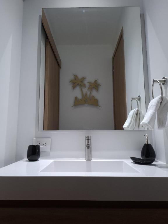 Salle de bains dans l'établissement Baia Kristal - Vacaciones Cartagena Colombia