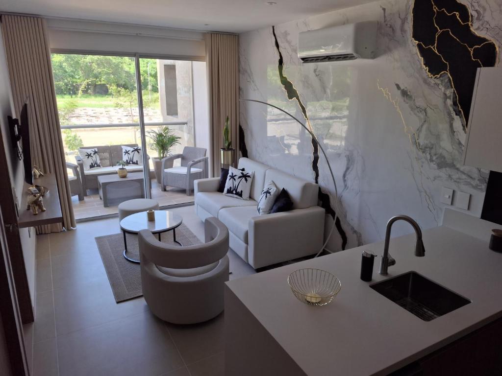 Coin salon dans l'établissement Baia Kristal - Vacaciones Cartagena Colombia