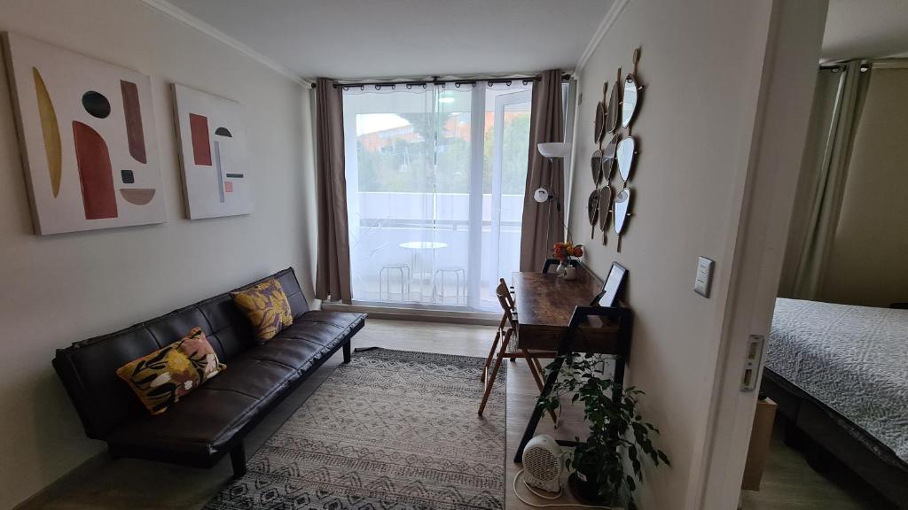 Χώρος καθιστικού στο Comodo y acogedor departamento