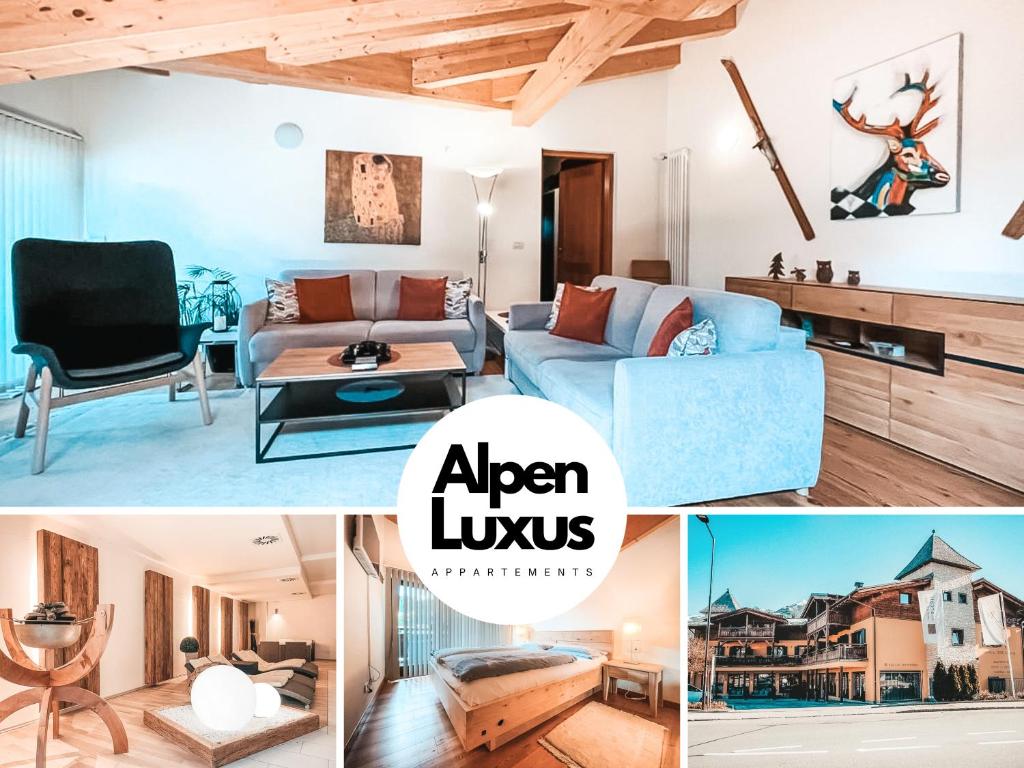 A television and/or entertainment centre at LUNA - Relaxation Room, Sauna & Car Park by AlpenLuxus Appartements
