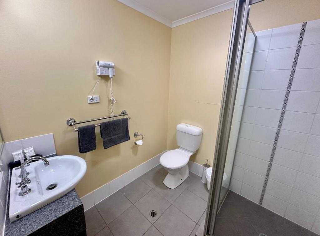 Koupelna v ubytování Moura Motel