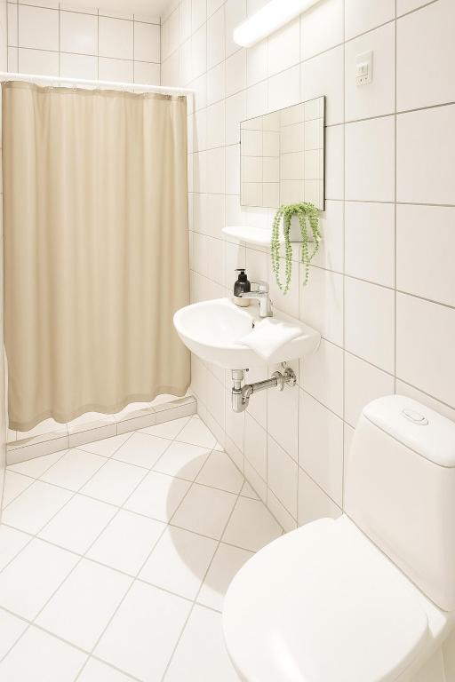Koupelna v ubytování CentralHotellet