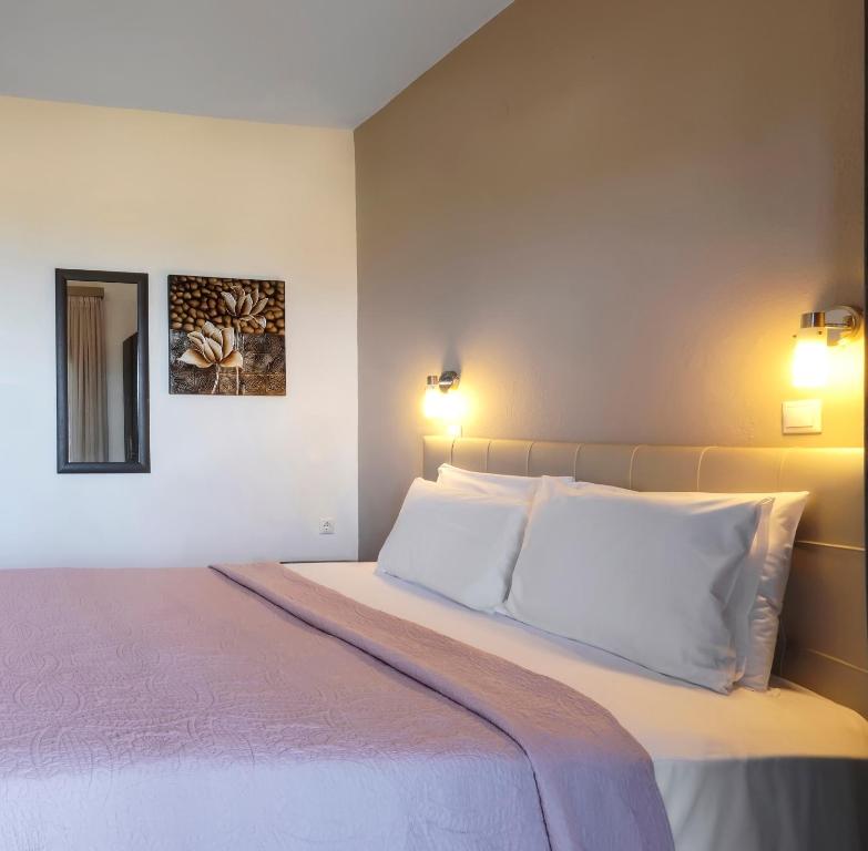 Postel nebo postele na pokoji v ubytování Panorama Dream studios apartments