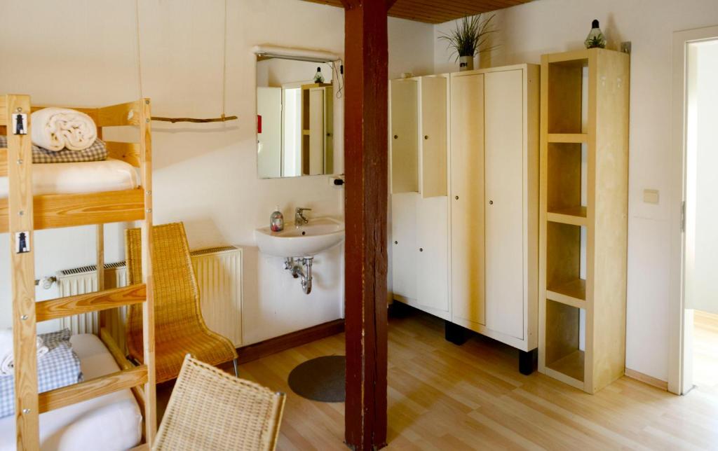 Kuchyň nebo kuchyňský kout v ubytování Hostel Westküste