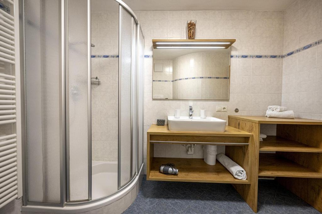 Koupelna v ubytování Apartments Woerndle