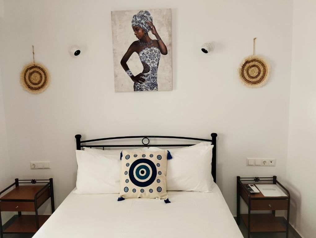 Ένα ή περισσότερα κρεβάτια σε δωμάτιο στο Studios Thiseas 2