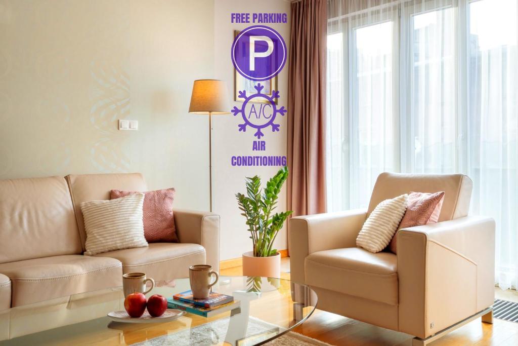 Posedenie v ubytovaní Sobieski Prestige Apartment - 6 min Main Square Kraków