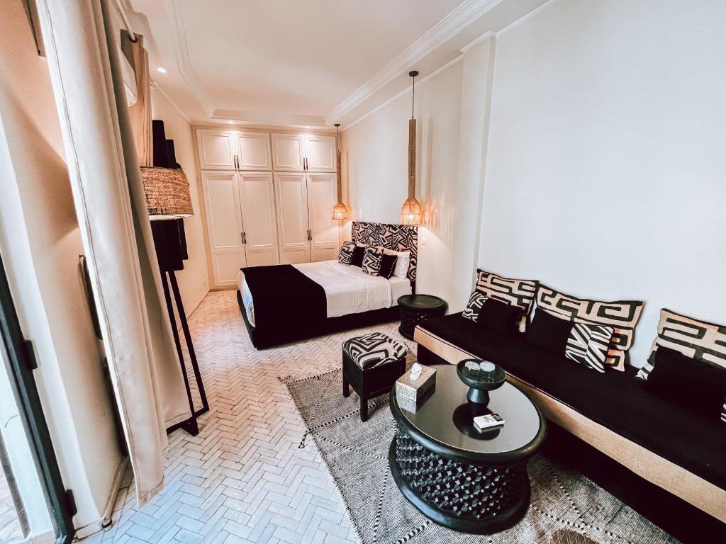 Posezení v ubytování Riad Al Rimal & Spa