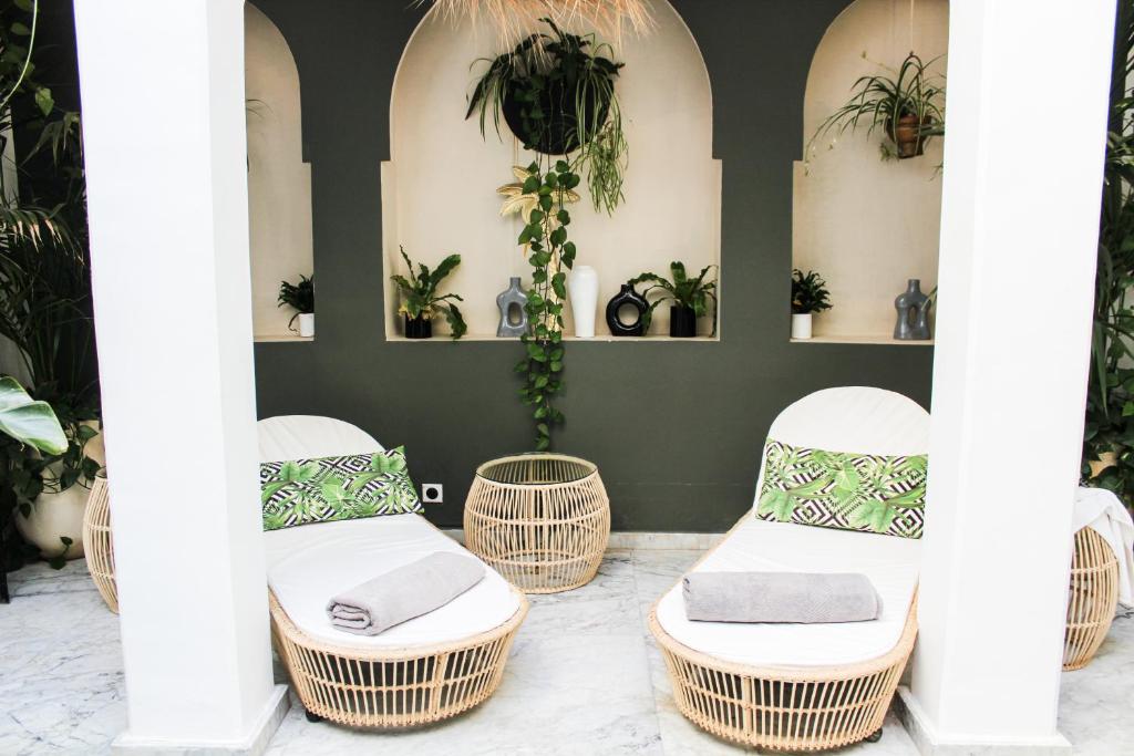 Posezení v ubytování Riad Al Rimal & Spa