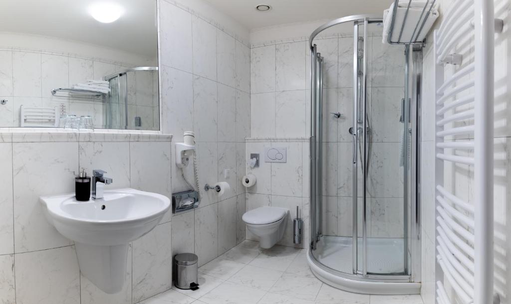 Koupelna v ubytování Hotel Villa