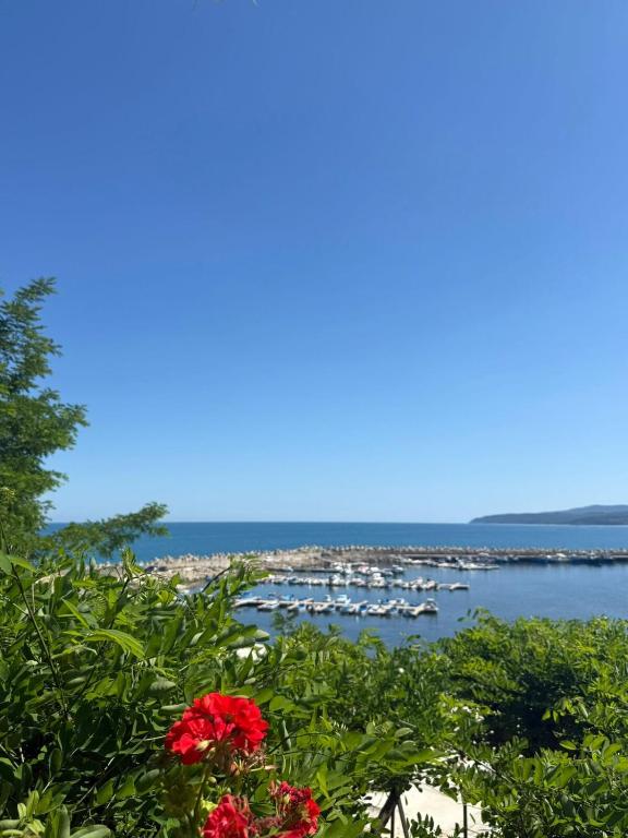a view of the ocean with boats in the water at Sea Garden Escape - Byala in Byala