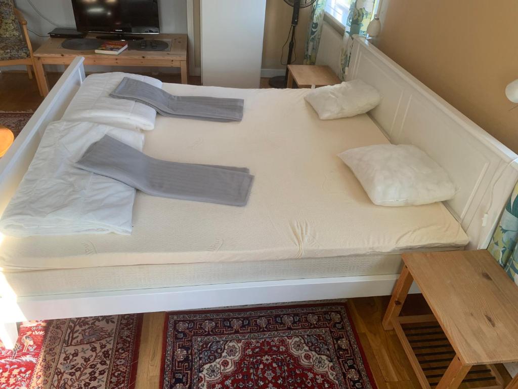 Postel nebo postele na pokoji v ubytování Vandrarhem Solgården
