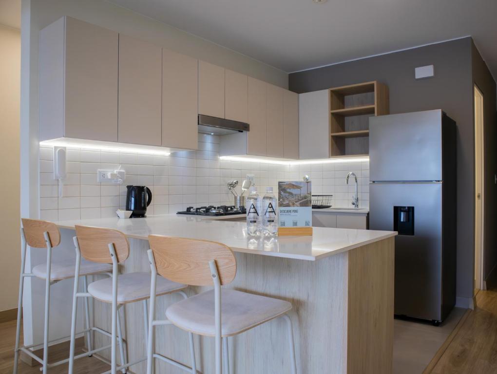 Kuchyň nebo kuchyňský kout v ubytování Pod by Wynwood House