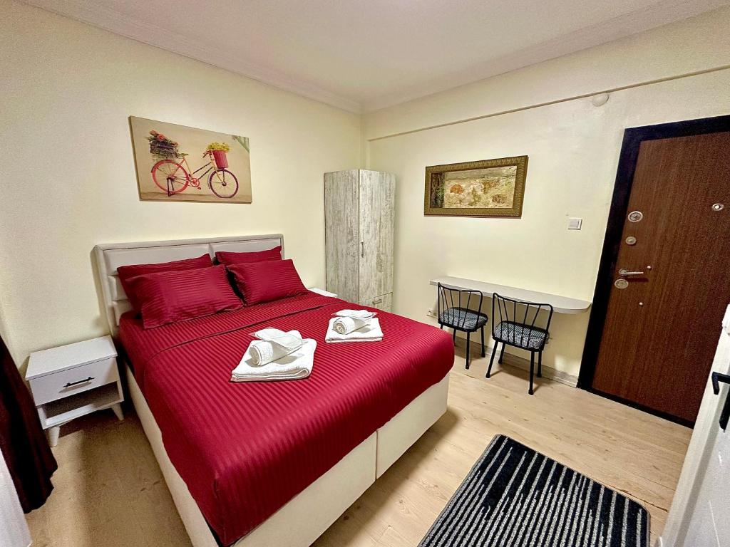 Postel nebo postele na pokoji v ubytování Golden Kent Apart Hotel Taksim