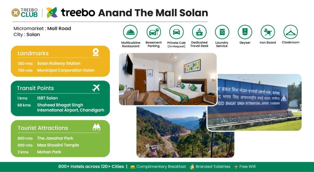 Certifikát, hodnocení, plakát nebo jiný dokument vystavený v ubytování Treebo Anand The Mall Solan