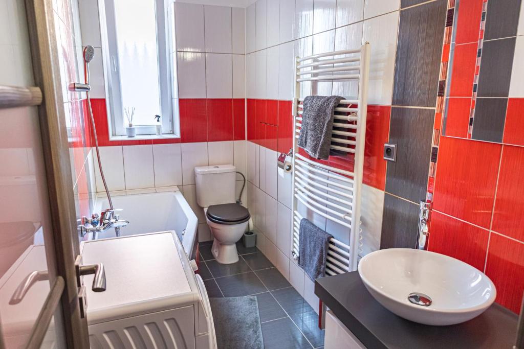 Koupelna v ubytování Apartmán v Srdci Náchoda